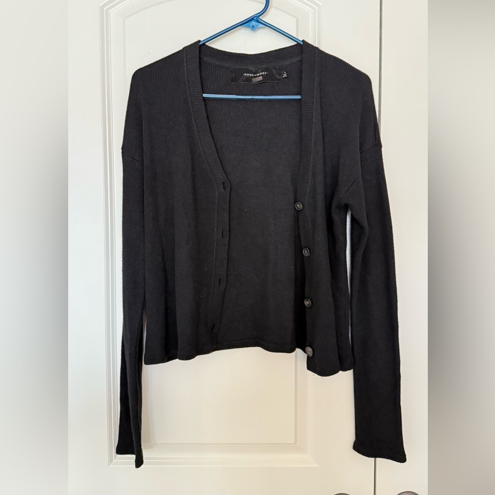 Code X Mode Long Sleeve Black Open Sweater